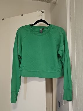 Sweaty Betty Cropped Crewneck Sweatshirt Green Size Small (4-6)